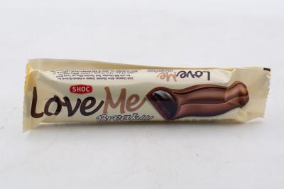 Батончик LoveMe в молочном шоколаде, с начинкой из темного шоколада 35 гр