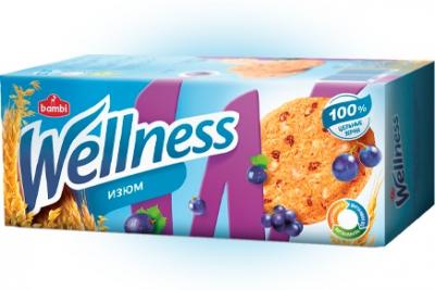 Печенье Wellness цельнозерновое с изюмом и витаминами 210 гр